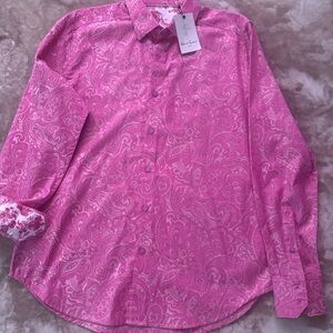 NWT! Robert Graham Hudson Pink Long Sleeve Shirt